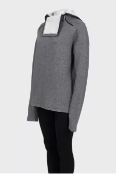 Gray sports jacket with a zip-up collar