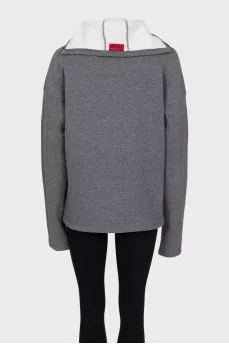 Gray sports jacket with a zip-up collar