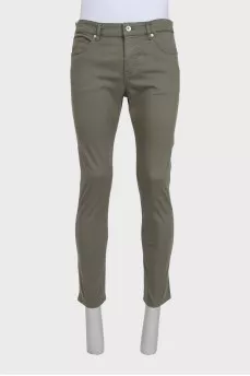 Men's green trousers with a small print