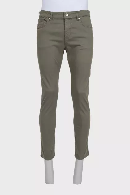 Men's green trousers with a small print