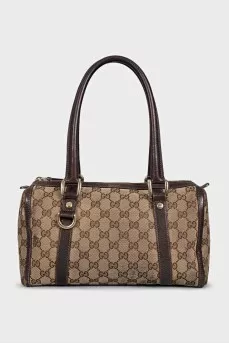 Brown tote with signature print