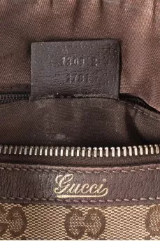Brown tote with signature print