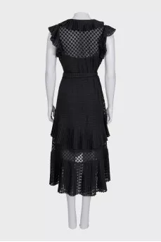 Black wrap dress with ruffles
