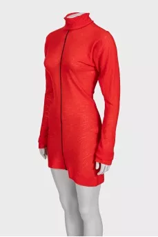 Red wool dress with tag