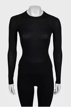 Black ribbed jumper with tag