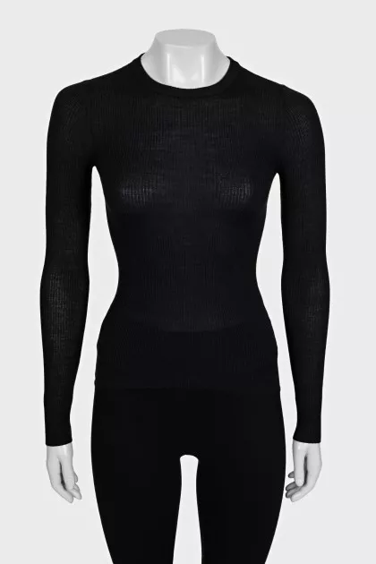 Black ribbed jumper with tag