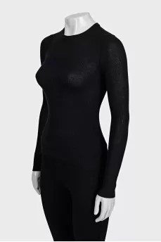 Black ribbed jumper with tag