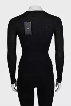 Black ribbed jumper with tag