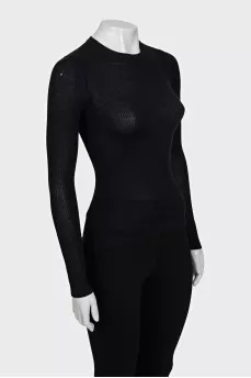 Black ribbed jumper with tag