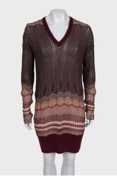 V-neck combination dress