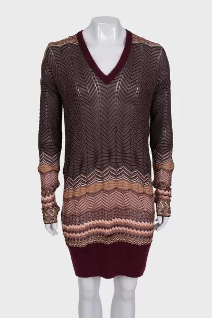 V-neck combination dress