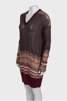 V-neck combination dress