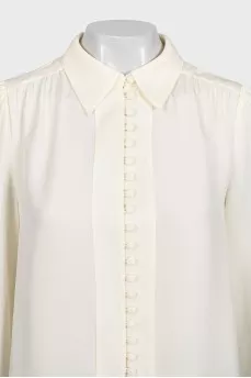 Beige silk blouse with buttons