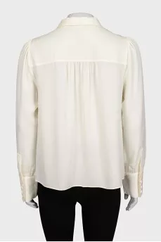 Beige silk blouse with buttons