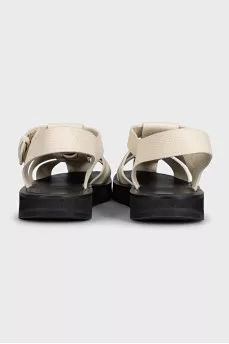 Beige leather sandals