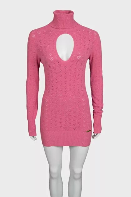 High-neck bodycon dress