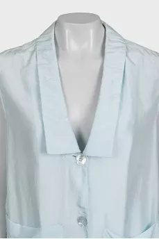 Silk blue sleeveless dress