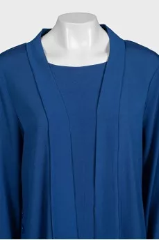 Blue tie-up dress with tag