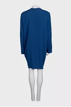 Blue tie-up dress with tag