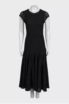Fitted dress with perforated zip