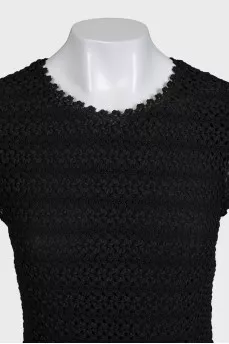 Fitted dress with perforated zip