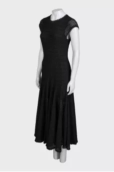 Fitted dress with perforated zip