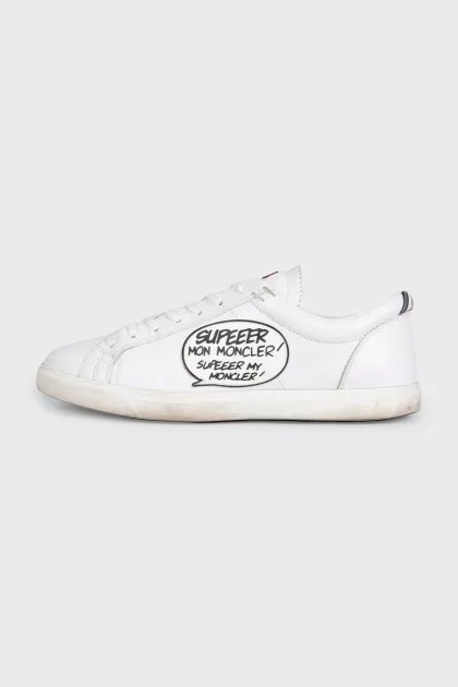 Men's leather sneakers with decor