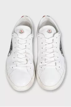Men's leather sneakers with decor