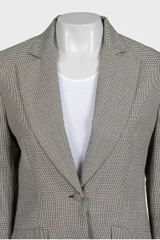Black and white houndstooth print suit