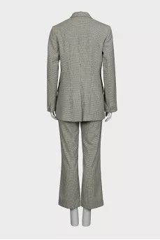 Black and white houndstooth print suit