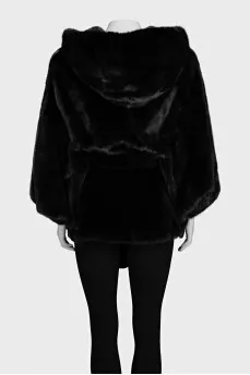 Black mink fur coat