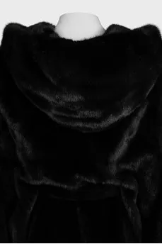 Black mink fur coat
