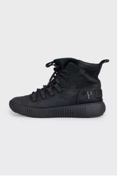 Black suede boots