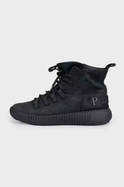 Black suede boots