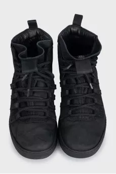 Black suede boots