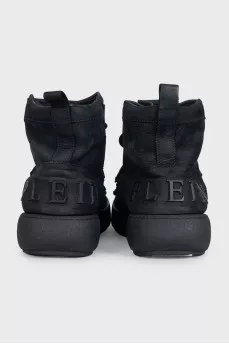Black suede boots