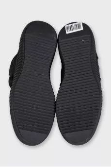 Black suede boots