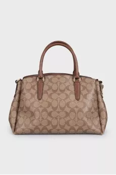 Brown tote with signature print