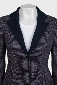 Fitted blue wool coat