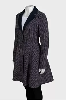 Fitted blue wool coat
