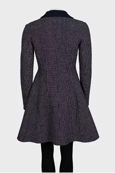 Fitted blue wool coat