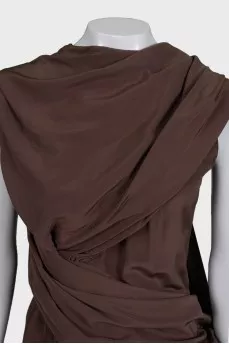 Brown draped maxi dress