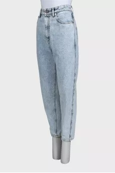 Голубые джинсы high waist