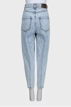 Голубые джинсы high waist