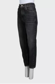 Джинсы tapered fit на высокой талии