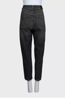 Джинсы tapered fit на высокой талии
