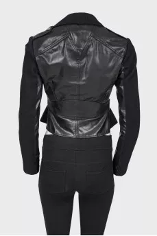 Leather textile inserts jacket