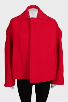 Red Upside Down Cropped Coat