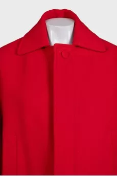 Red Upside Down Cropped Coat