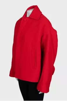 Red Upside Down Cropped Coat